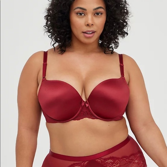 Torrid NWT Push-Up T-Shirt Bra - Shine Red with 360 Back Smoothing Size 40B - Picture 1 of 10